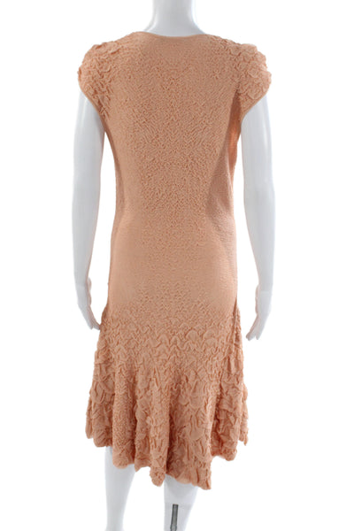 Alexander McQueen Womens Fit & Flare Orange Knee Length Scoop Neck Dress Size M