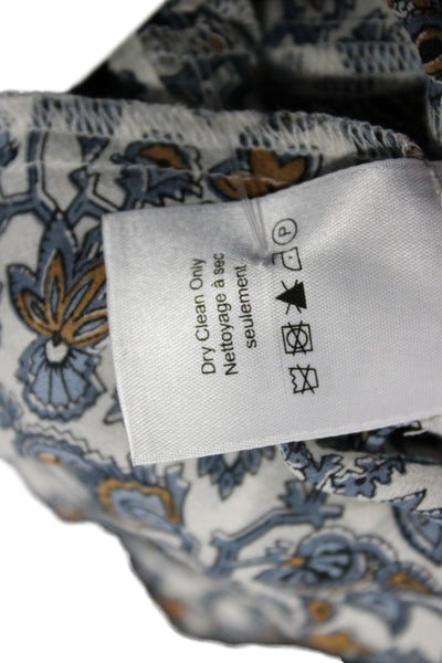 Veronica Beard Womens Tops Silk 3/4 Sleeve Shirt Blue Size 6