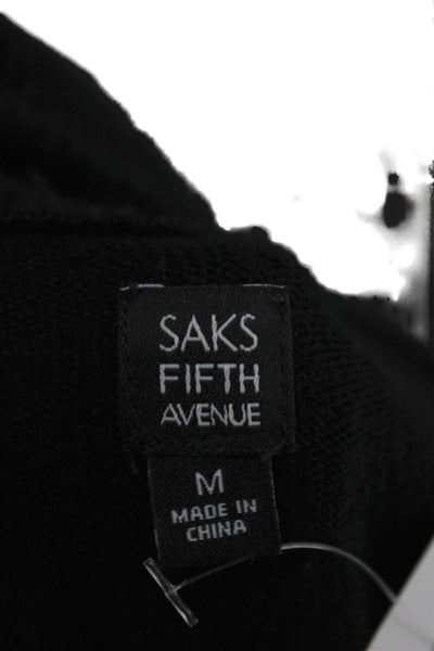 Saks Fifth Avenue Womens Sweater Dress Black Cowl Neck Midi Size M