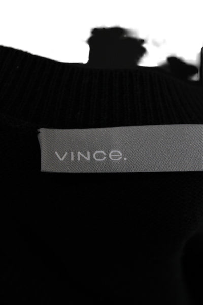 Vince Womens Sweater Dress Black Long Sleeve Crew Neck Knee Length Size XS