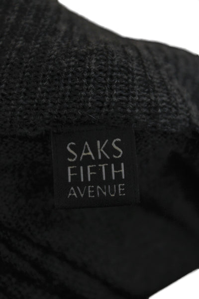 Saks Fifth Avenue Women Sweater Dress Gray Merino Cowl Long Sleeve Size M