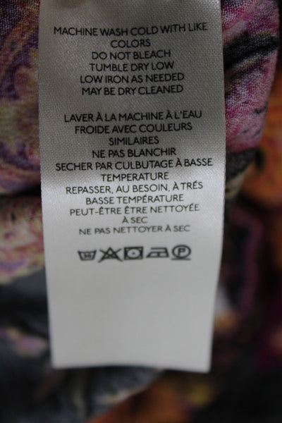Free People Womens Floral V-Neck Viscose Long Sleeve Shirt Size S