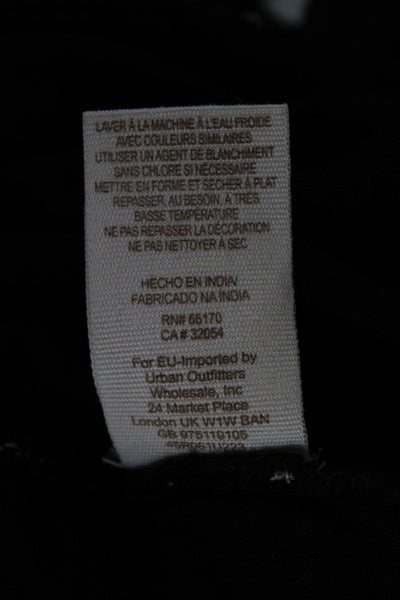 Free People Womens Black Rayon Long Sleeve Geometric Blouse Size M
