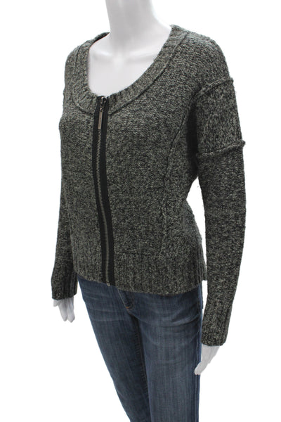 kensie Womens Gray Knit Scoop Neck Long Sleeve Cardigan Casual Size S