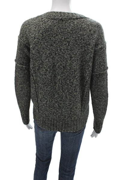 kensie Womens Gray Knit Scoop Neck Long Sleeve Cardigan Casual Size S