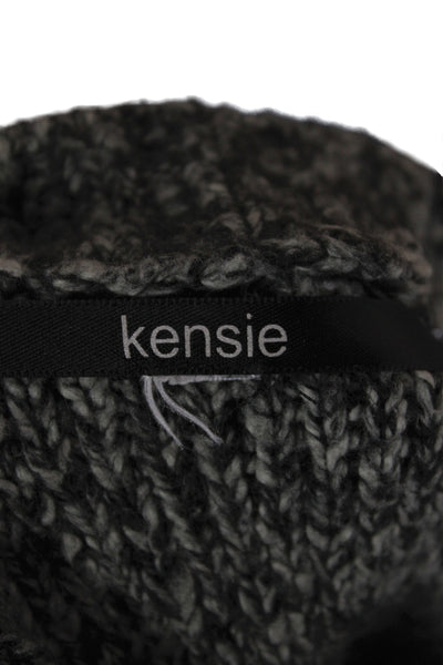 kensie Womens Gray Knit Scoop Neck Long Sleeve Cardigan Casual Size S