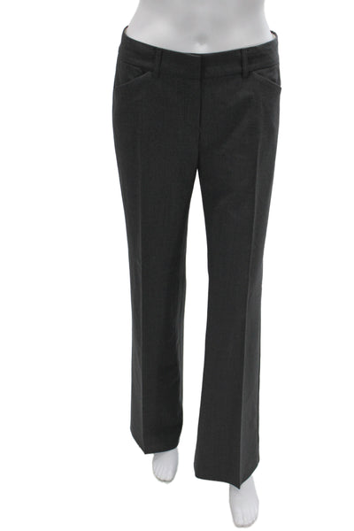 Theory Womens Dress Pants Gray Wool Button Front Business Size 2