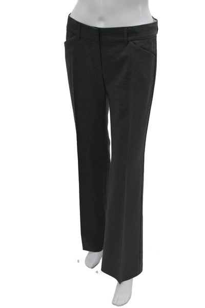 Theory Womens Dress Pants Gray Wool Button Front Business Size 2