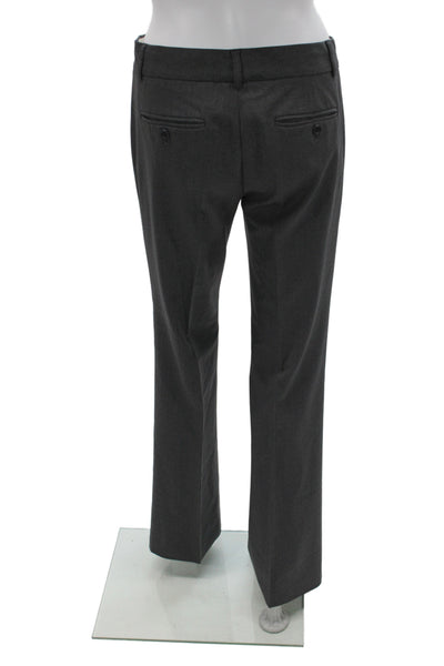 Theory Womens Dress Pants Gray Wool Button Front Business Size 2