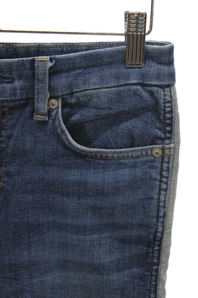 7 For All Mankind Womens Ankle Jeans Blue Mid Rise Button Fly Size 25
