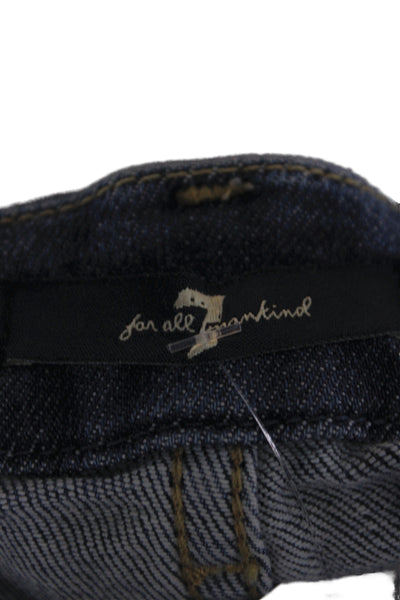 7 For All Mankind Womens Ankle Jeans Blue Mid Rise Button Fly Size 25