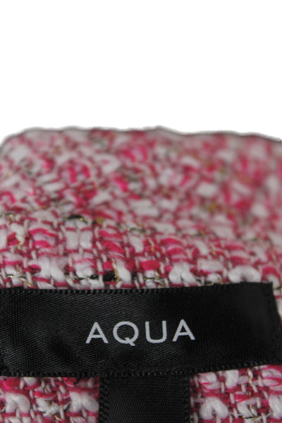 Aqua Women Basic Jacket Pink Plaid Button Long Sleeve Size XS