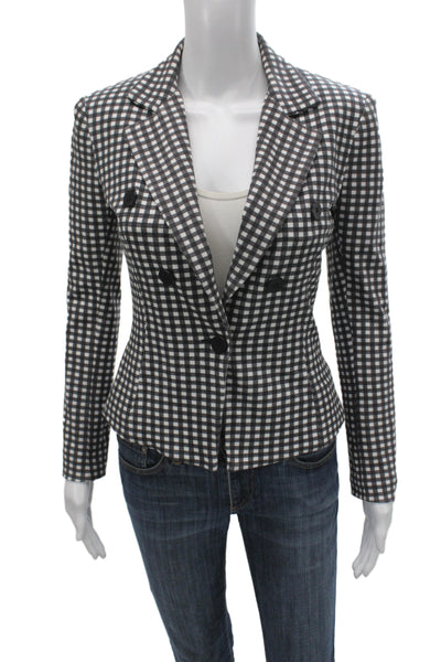 Bailey 44 Womens Black Checked Basic Jacket Button Long Sleeve Rayon Size XS