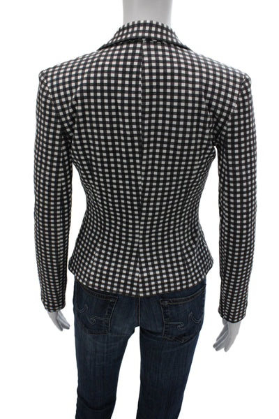 Bailey 44 Womens Black Checked Basic Jacket Button Long Sleeve Rayon Size XS