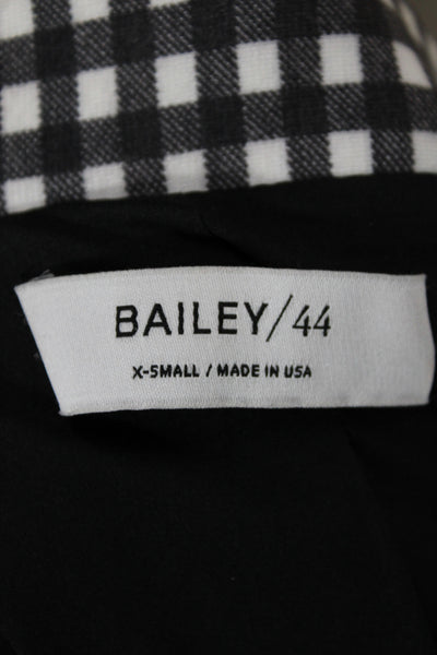 Bailey 44 Womens Black Checked Basic Jacket Button Long Sleeve Rayon Size XS