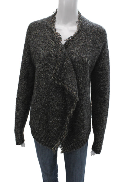 360 Sweater Womens Gray V-Neck Cardigan Long Sleeve Size M