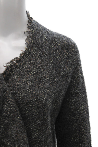 360 Sweater Womens Gray V-Neck Cardigan Long Sleeve Size M