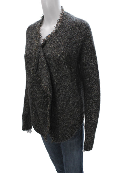 360 Sweater Womens Gray V-Neck Cardigan Long Sleeve Size M