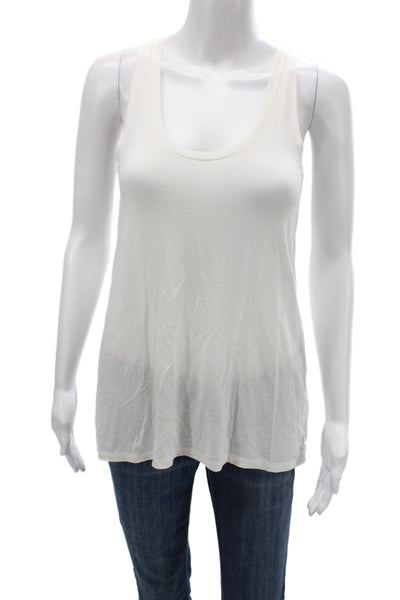 Vince Womens Sleeveless Basic T-Shirt White Micro Modal Size XS