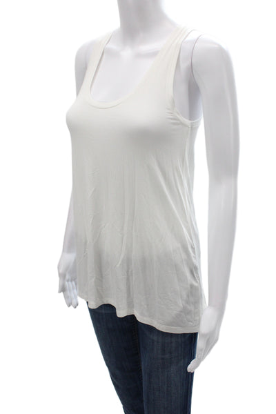 Vince Womens Sleeveless Basic T-Shirt White Micro Modal Size XS