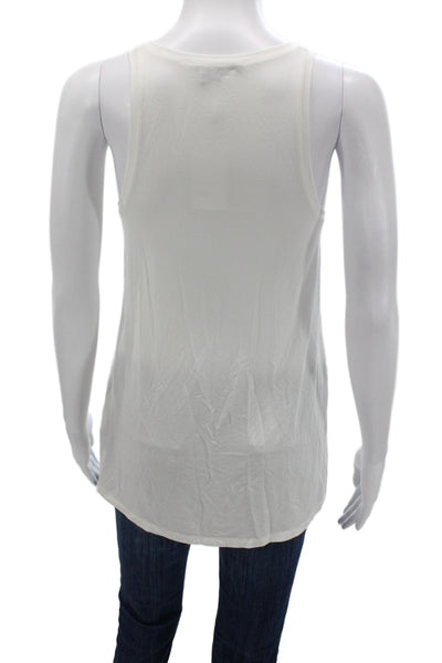 Vince Womens Sleeveless Basic T-Shirt White Micro Modal Size XS