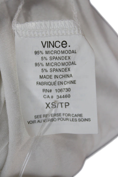 Vince Womens Sleeveless Basic T-Shirt White Micro Modal Size XS