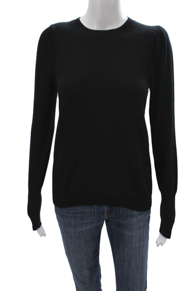 Aqua Cashmere Women Pullover Sweater Black Crew Neck 100% Cashmere Size XS