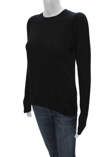 Aqua Cashmere Women Pullover Sweater Black Crew Neck 100% Cashmere Size XS
