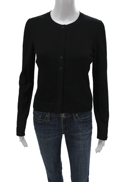 Alaia Women Cardigan Black Viscose Long Sleeve Round Neck Size L