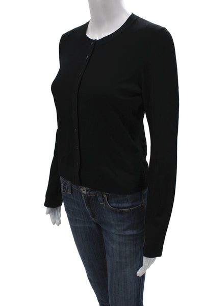 Alaia Women Cardigan Black Viscose Long Sleeve Round Neck Size L