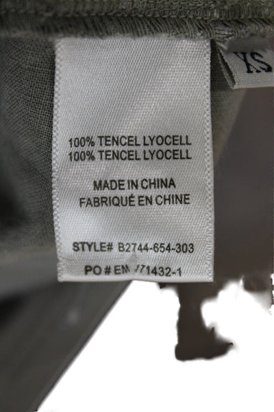 Bella Dahl Womens Sleeveless Collared Basic Button-Up Green Tencel Size XS