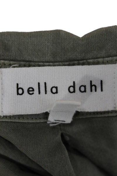 Bella Dahl Womens Sleeveless Collared Basic Button-Up Green Tencel Size XS