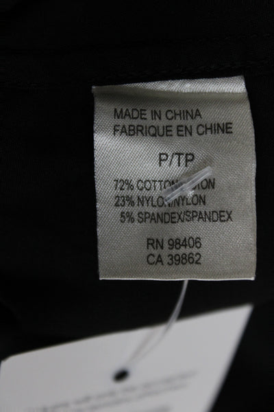 Theory Womens Basic Collared Button-Up Black Long Sleeve Cotton Size 0P
