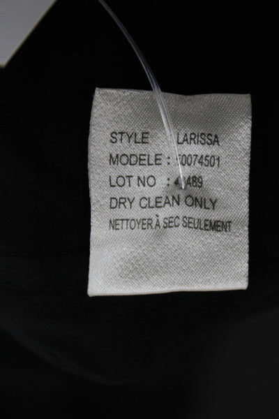 Theory Womens Basic Collared Button-Up Black Long Sleeve Cotton Size 0P