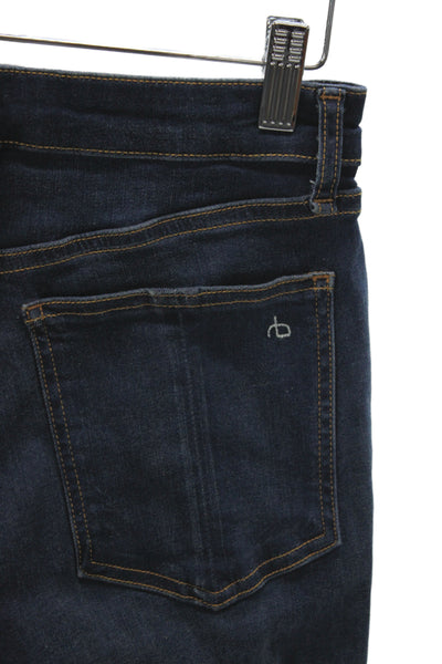 Rag & Bone Women Skinny Jeans Blue Cotton Mid Rise Button Size 25