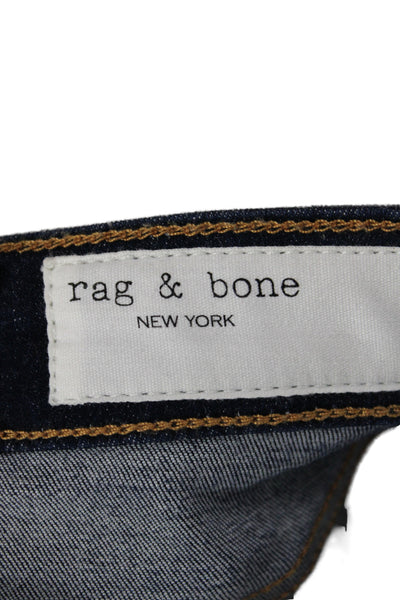 Rag & Bone Women Skinny Jeans Blue Cotton Mid Rise Button Size 25