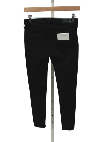 AG Adriano Goldschmied Womens Ankle Jeans Black Viscose Mid Rise Size 25