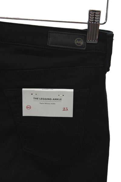 AG Adriano Goldschmied Womens Ankle Jeans Black Viscose Mid Rise Size 25