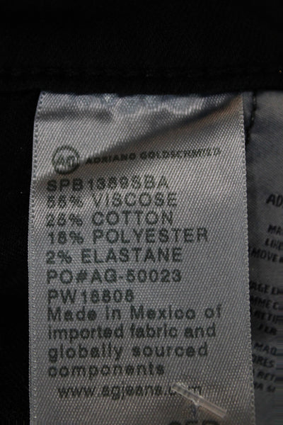 AG Adriano Goldschmied Womens Ankle Jeans Black Viscose Mid Rise Size 25