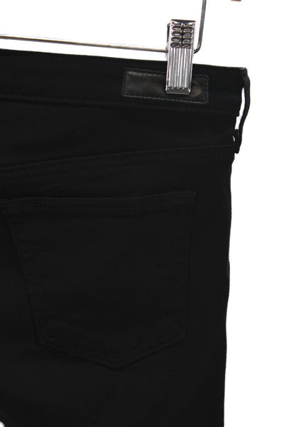 AG Adriano Goldschmied Womens Skinny Black Jeans Low Rise Button Size 25