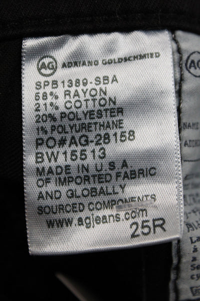 AG Adriano Goldschmied Womens Skinny Black Jeans Low Rise Button Size 25