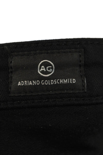 AG Adriano Goldschmied Womens Skinny Black Jeans Low Rise Button Size 25