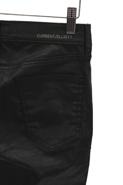 Current/Elliott Womens Skinny Black Low Rise Jeans Size 25