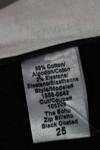Current/Elliott Womens Skinny Black Low Rise Jeans Size 25