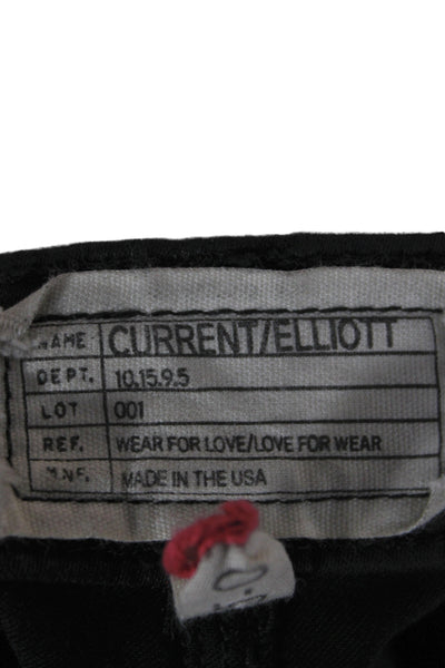 Current/Elliott Womens Skinny Black Low Rise Jeans Size 25