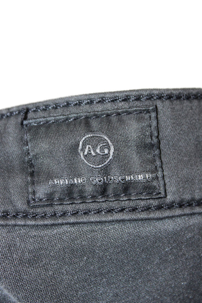 AG Adriano Goldschmied Womens Ankle Jeans Black Coated Low Rise Cotton Size 25