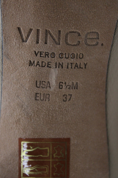 Vince Womens Leather Open Toe Slingbacks Ankle Boots Beige Size 6.5 Medium