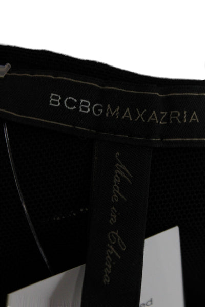 BCBGMAXAZRIA Women Sheath Dress Black Short Sleeve Round Neck Size S