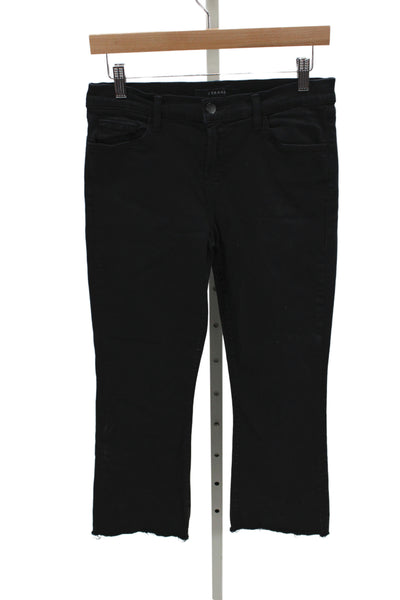 J Brand Womens Cropped High Waist Black Cotton Jeans Size 29