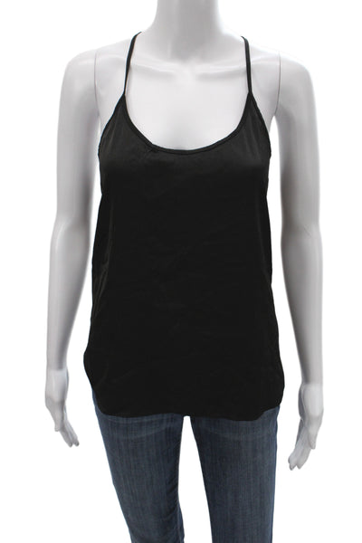 Ekouaer Women Full Slip Camisole Black Scoop Neck Sleeveless Solid Size XL